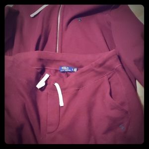 Large Maroon polo sweatshirt/sweatpants